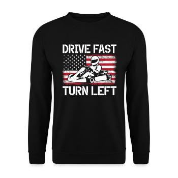Go Kart Racing Kart -Fahrer -Enthusiast -Kartier - Unisex Pullover - Schwarz - Vorne - Alina (178cm) & Michal (187cm)