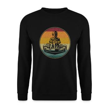 Go Kart Racing Kart -Fahrer -Enthusiast -Kartier - Unisex Pullover - Schwarz - Vorne - Alina (178cm) & Michal (187cm)