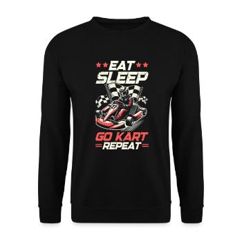 Go Kart Racing Kart -Fahrer -Enthusiast -Kartier - Unisex Pullover - Schwarz - Vorne - Alina (178cm) & Michal (187cm)