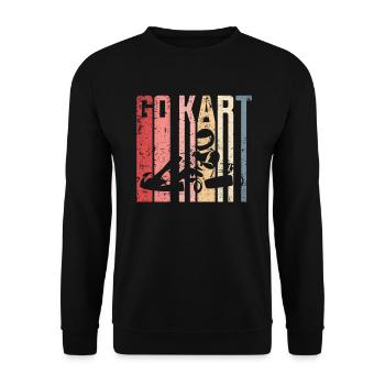 Go Kart Racing Kart -Fahrer -Enthusiast -Kartier - Unisex Pullover - Schwarz - Vorne - Alina (178cm) & Michal (187cm)