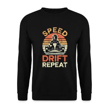 Go Kart Racing Kart -Fahrer -Enthusiast -Kartier - Unisex Pullover - Schwarz - Vorne - Alina (178cm) & Michal (187cm)