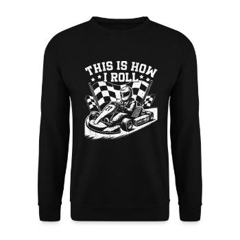 Go Kart Racing Kart -Fahrer -Enthusiast -Kartier - Unisex Pullover - Schwarz - Vorne - Alina (178cm) & Michal (187cm)