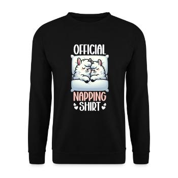 Maison Officielle Lama PJ Sleeping Nickering - Sweat-shirt Unisexe - noir - Devant - Alina (178cm) & Michal (187cm)