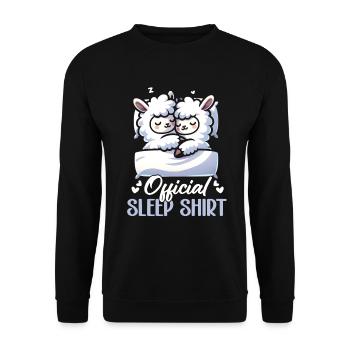 Maison Officielle Lama PJ Sleeping Nickering - Sweat-shirt Unisexe - noir - Devant - Alina (178cm) & Michal (187cm)