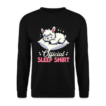 Official Sleeping House Lama PJ Sleeping Nickering - Unisex Sweatshirt - black - Front - Alina (178cm) & Michal (187cm)