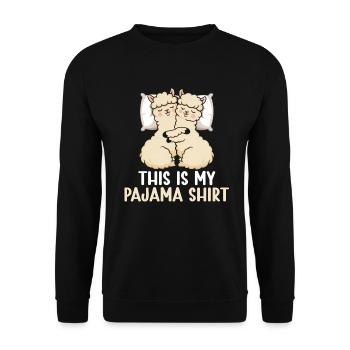 Maison Officielle Lama PJ Sleeping Nickering - Sweat-shirt Unisexe - noir - Devant - Alina (178cm) & Michal (187cm)