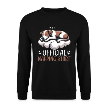 Offizieller Schlafhaus Jack Russell Terrier PJ - Unisex Pullover - Schwarz - Vorne - Alina (178cm) & Michal (187cm)