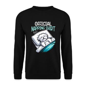 Official Sleeping Shepherd Maltese Dog PJ - Unisex Sweatshirt - black - Front - Alina (178cm) & Michal (187cm)