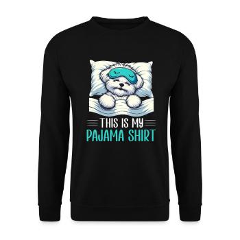 Official Sleeping Shepherd Maltese Dog PJ - Unisex Sweatshirt - black - Front - Alina (178cm) & Michal (187cm)