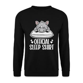 Officiel Sleeping House Rhino PJ Sleeping Nickering - Sweat-shirt Unisexe - noir - Devant - Alina (178cm) & Michal (187cm)