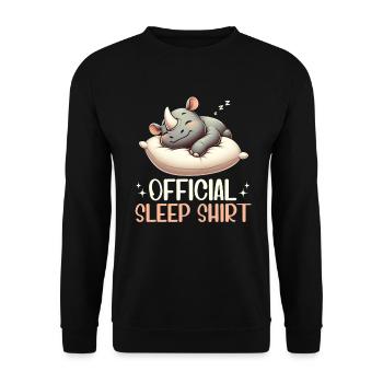 Officiel Sleeping House Rhino PJ Sleeping Nickering - Sweat-shirt Unisexe - noir - Devant - Alina (178cm) & Michal (187cm)