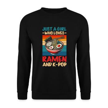 Ramen- Und K-Pop-Waren Kawaii Finger Herz - Unisex Pullover - Schwarz - Vorne - Alina (178cm) & Michal (187cm)