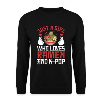 Ramen- Und K-Pop-Waren Kawaii Finger Herz - Unisex Pullover - Schwarz - Vorne - Alina (178cm) & Michal (187cm)