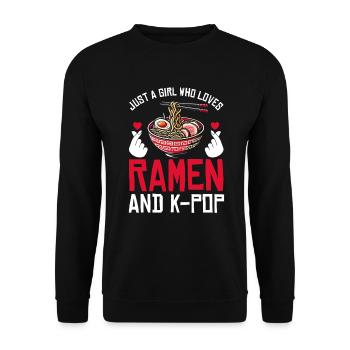 Ramen- Und K-Pop-Waren Kawaii Finger Herz - Unisex Pullover - Schwarz - Vorne - Alina (178cm) & Michal (187cm)