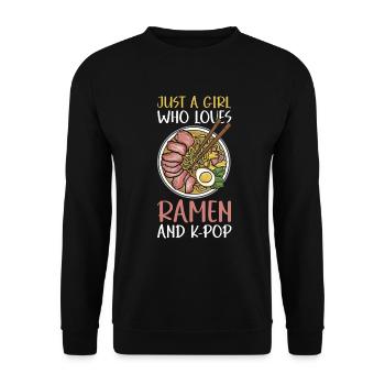 Ramen- Und K-Pop-Waren Kawaii Finger Herz - Unisex Pullover - Schwarz - Vorne - Alina (178cm) & Michal (187cm)