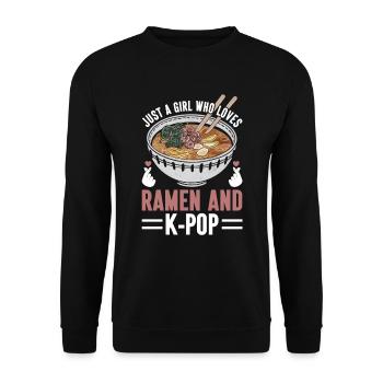 Ramen- Und K-Pop-Waren Kawaii Finger Herz - Unisex Pullover - Schwarz - Vorne - Alina (178cm) & Michal (187cm)