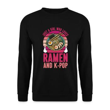 Ramen- Und K-Pop-Waren Kawaii Finger Herz - Unisex Pullover - Schwarz - Vorne - Alina (178cm) & Michal (187cm)