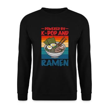 Ramen- Und K-Pop-Waren Kawaii Finger Herz - Unisex Pullover - Schwarz - Vorne - Alina (178cm) & Michal (187cm)