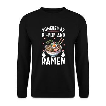 Ramen- Und K-Pop-Waren Kawaii Finger Herz - Unisex Pullover - Schwarz - Vorne - Alina (178cm) & Michal (187cm)