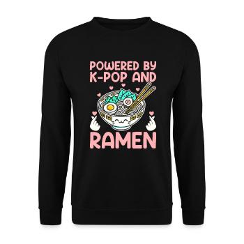 Ramen- Und K-Pop-Waren Kawaii Finger Herz - Unisex Pullover - Schwarz - Vorne - Alina (178cm) & Michal (187cm)