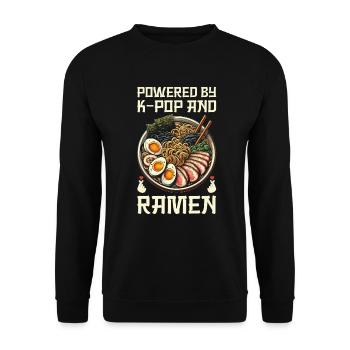 Ramen- Und K-Pop-Waren Kawaii Finger Herz - Unisex Pullover - Schwarz - Vorne - Alina (178cm) & Michal (187cm)