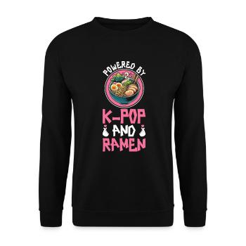 Ramen- Und K-Pop-Waren Kawaii Finger Herz - Unisex Pullover - Schwarz - Vorne - Alina (178cm) & Michal (187cm)