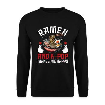 Ramen- Und K-Pop-Waren Kawaii Finger Herz - Unisex Pullover - Schwarz - Vorne - Alina (178cm) & Michal (187cm)