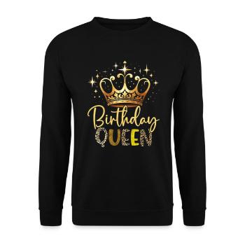 Geburtstagskönigin Afroamerikaner Melanin Schwarz - Unisex Pullover - Schwarz - Vorne - Alina (178cm) & Michal (187cm)