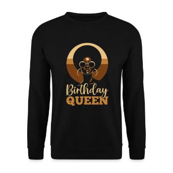 Geburtstagskönigin Afroamerikaner Melanin Schwarz - Unisex Pullover - Schwarz - Vorne - Alina (178cm) & Michal (187cm)