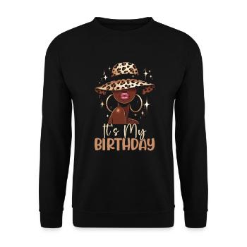Geburtstagskönigin Afroamerikaner Melanin Schwarz - Unisex Pullover - Schwarz - Vorne - Alina (178cm) & Michal (187cm)