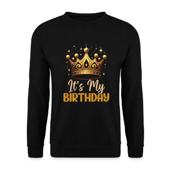 Geburtstagskönigin Afroamerikaner Melanin Schwarz - Unisex Pullover - Schwarz - Vorne - Alina (178cm) & Michal (187cm)