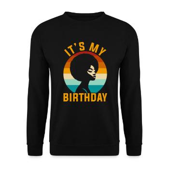 Geburtstagskönigin Afroamerikaner Melanin Schwarz - Unisex Pullover - Schwarz - Vorne - Alina (178cm) & Michal (187cm)