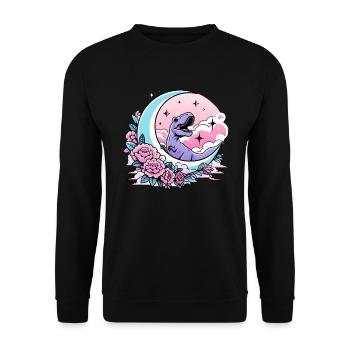 Pastel Goth T-Rex Kawaii Aesthetic Creepy - Unisex Sweatshirt - black - Front - Alina (178cm) & Michal (187cm)