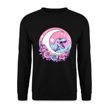 Pastel Goth T-Rex Kawaii Aesthetic Creepy - Unisex Sweatshirt - black - Front - Alina (178cm) & Michal (187cm)