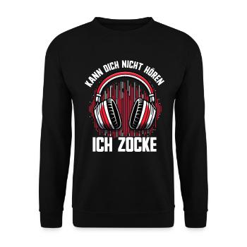 I can't hear you, I'm gaming - Unisex Sweatshirt - black - Front - Alina (178cm) & Michal (187cm)