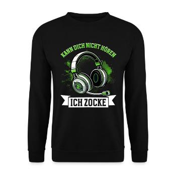I can't hear you, I'm gaming - Unisex Sweatshirt - black - Front - Alina (178cm) & Michal (187cm)