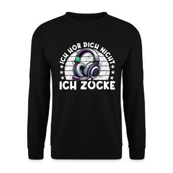 I can't hear you, I'm gaming - Unisex Sweatshirt - black - Front - Alina (178cm) & Michal (187cm)