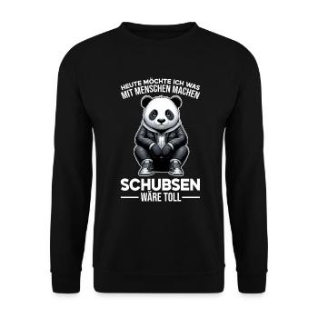 Today I want to do something with people Push - Unisex Sweatshirt - black - Front - Alina (178cm) & Michal (187cm)
