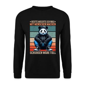 Today I want to do something with people Push - Unisex Sweatshirt - black - Front - Alina (178cm) & Michal (187cm)