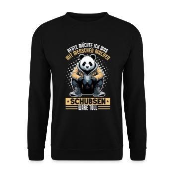 Today I want to do something with people Push - Unisex Sweatshirt - black - Front - Alina (178cm) & Michal (187cm)