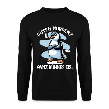 Bonjour très mince glace ami pingouin - Sweat-shirt Unisexe - noir - Devant - Alina (178cm) & Michal (187cm)
