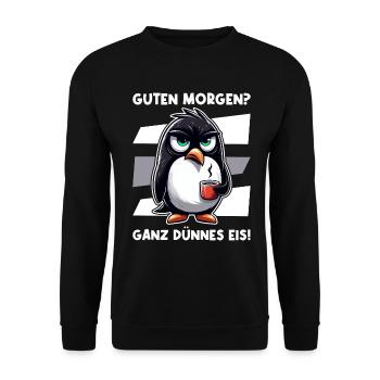 Bonjour très mince glace ami pingouin - Sweat-shirt Unisexe - noir - Devant - Alina (178cm) & Michal (187cm)
