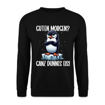 Bonjour très mince glace ami pingouin - Sweat-shirt Unisexe - noir - Devant - Alina (178cm) & Michal (187cm)