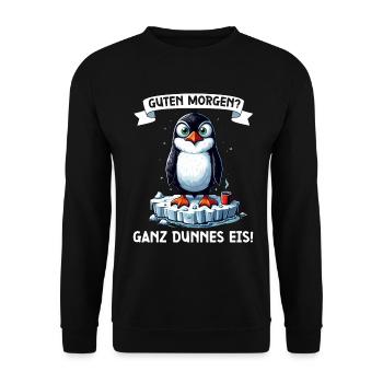 Bonjour très mince glace ami pingouin - Sweat-shirt Unisexe - noir - Devant - Alina (178cm) & Michal (187cm)