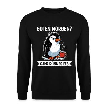 Bonjour très mince glace ami pingouin - Sweat-shirt Unisexe - noir - Devant - Alina (178cm) & Michal (187cm)