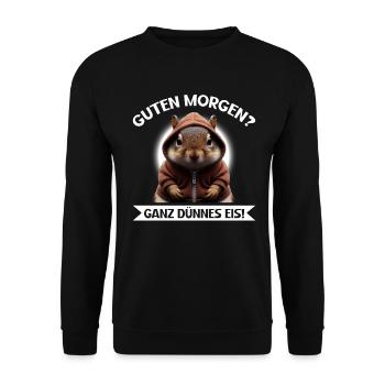 Bonjour très mince glace drôle d’écureuil - Sweat-shirt Unisexe - noir - Devant - Alina (178cm) & Michal (187cm)