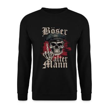 Böser Alter Mann - Unisex Pullover - Schwarz - Vorne - Alina (178cm) & Michal (187cm)