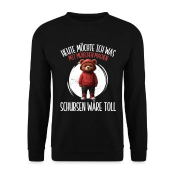 Today I want to do something with people Push - Unisex Sweatshirt - black - Front - Alina (178cm) & Michal (187cm)
