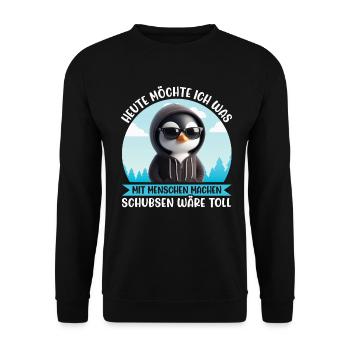 Today I want to do something with people Push - Unisex Sweatshirt - black - Front - Alina (178cm) & Michal (187cm)