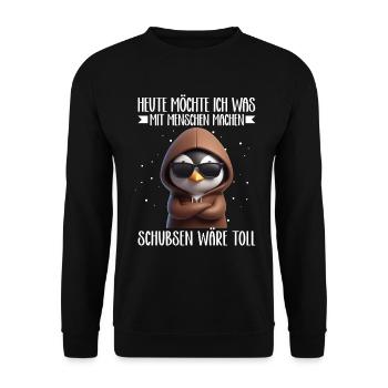 Today I want to do something with people Push - Unisex Sweatshirt - black - Front - Alina (178cm) & Michal (187cm)